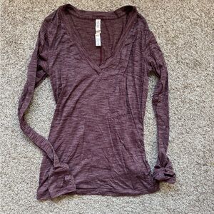 Lululemon V-Neck Long Sleeve Top - Maroon